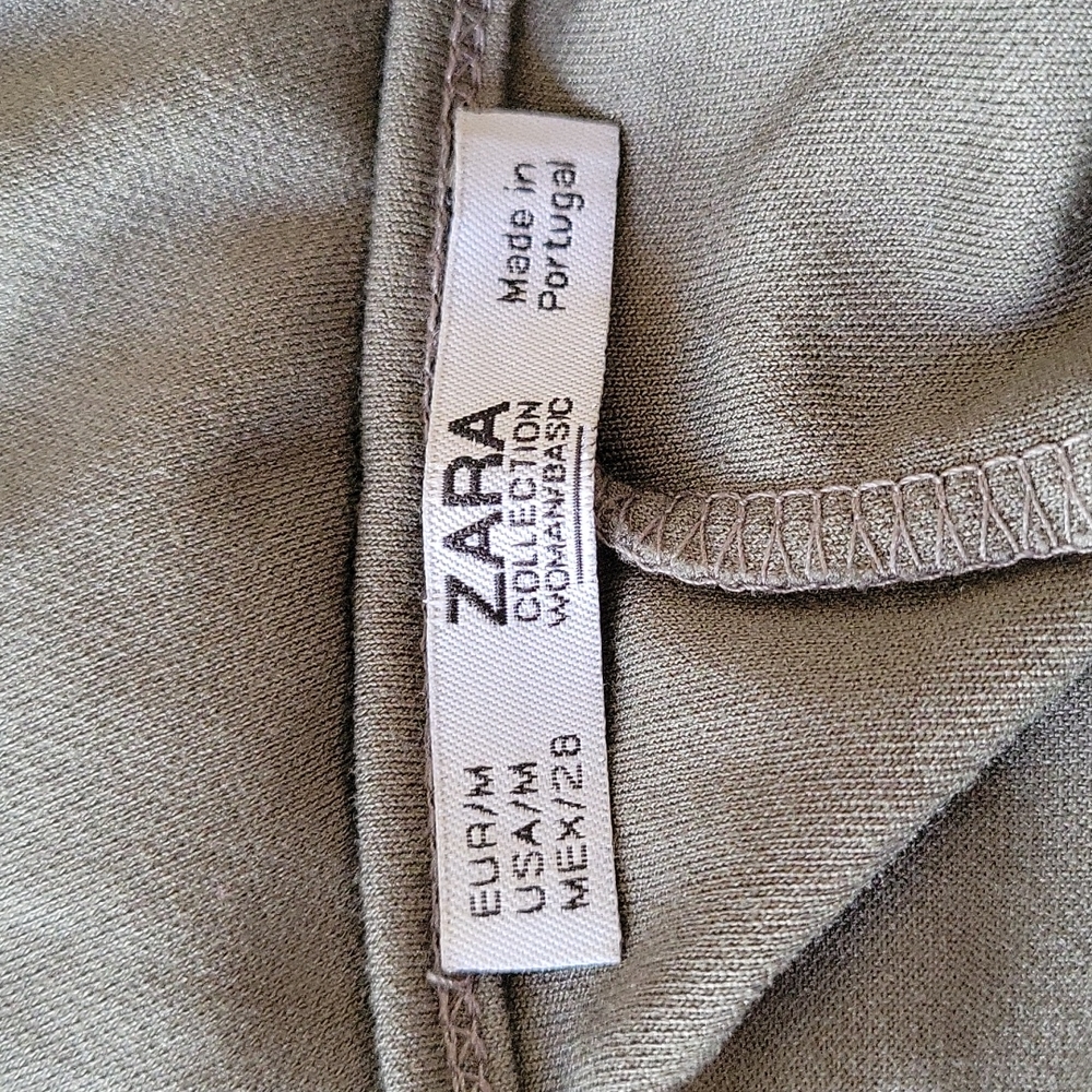 Zara Collection Women's Basic Drop Waist Khaki Gr… - image 3